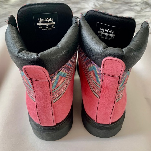 SOLD YES WE VIBE unisex vegan boots shoes Wom 8 - Picture 3 of 6